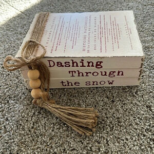 Holiday Saying Wood Books, Like New